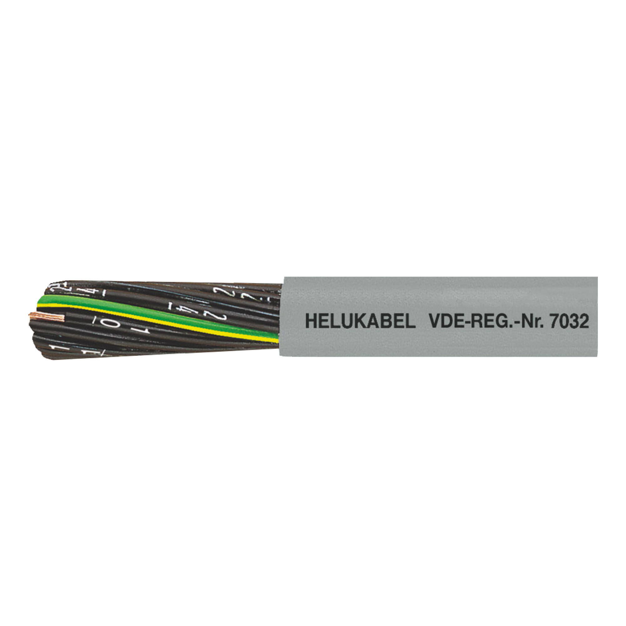 30-10002H0500 JZ-500 PVC buitenmantel en genummerde aders, incl. groen-geel.
Zonder groen/gele ader = serie OZ-500